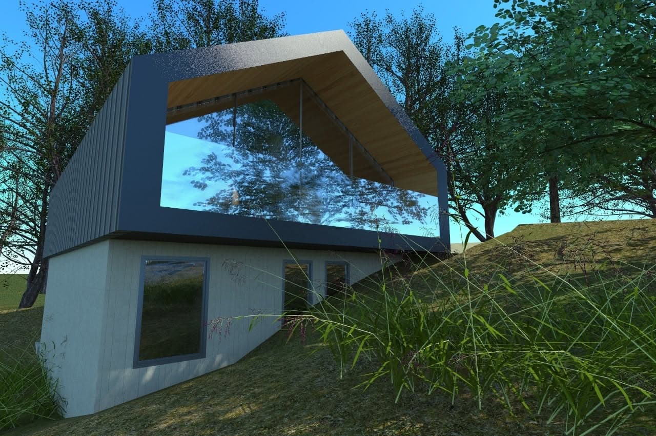 G&F House set into the wooded landscape of Brezovica