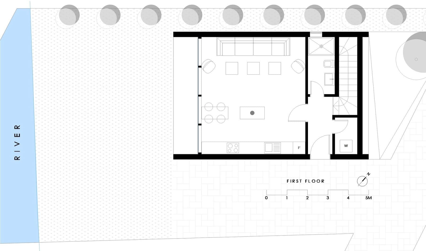 Ground and upper floor plans