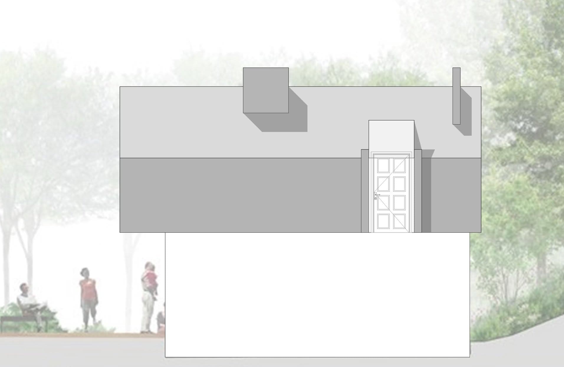 Side elevation and asymmetric roof profile