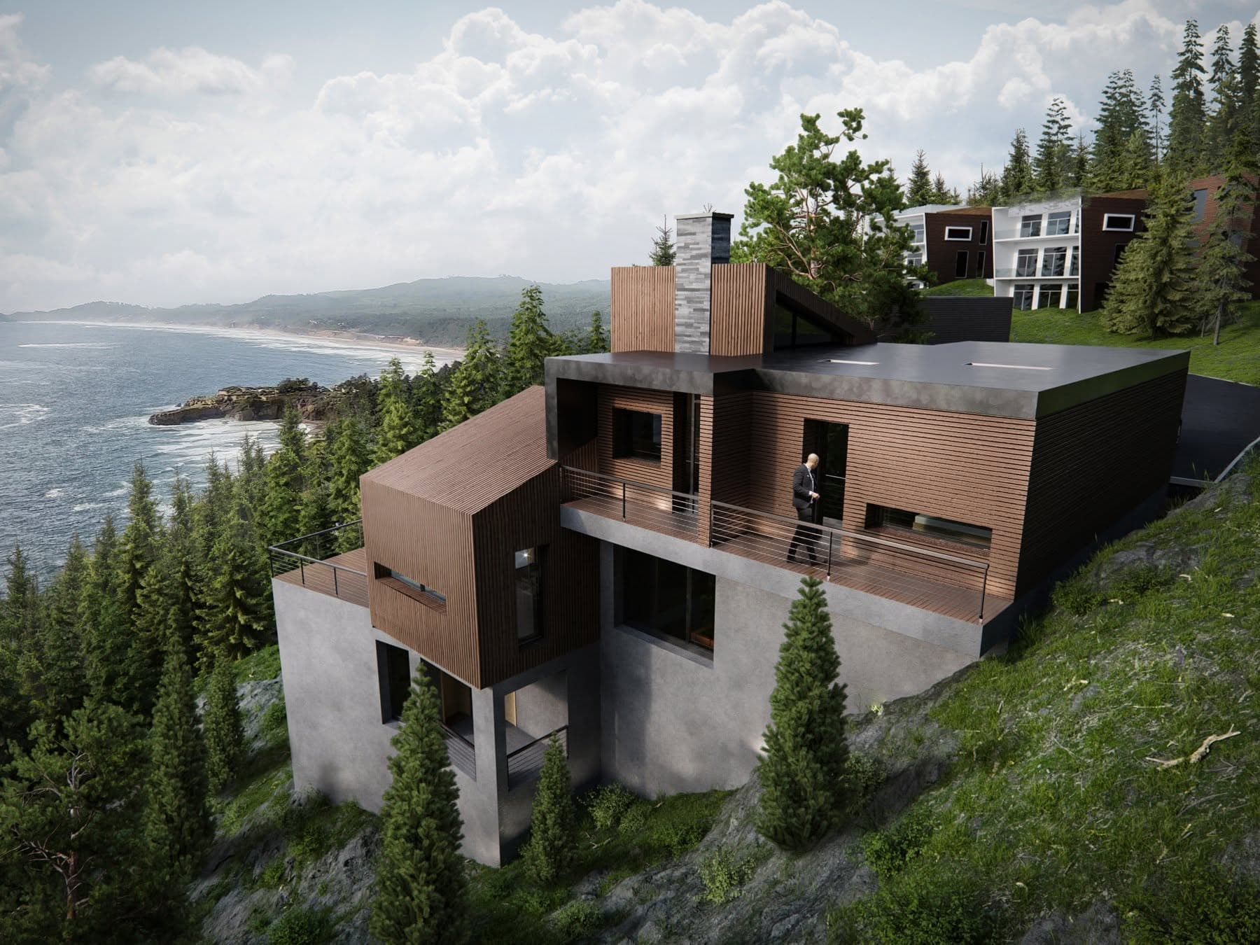 Upper terraces opening towards panoramic views